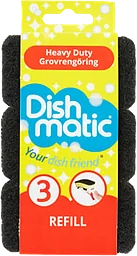Diskborste-refill Svart 3p Dishmatic