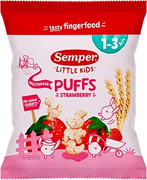 Multigrain puffs strawberry Eko 1år Semper