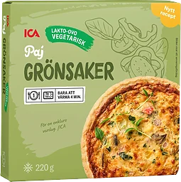Grönsakspaj med fullkorn Fryst 220g ICA