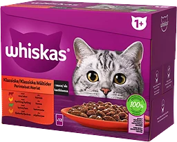 Kattmat  Klassiska måltider i sås 1+ 12-p Whiskas