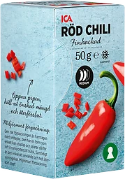 Röd chili hackad Fryst 50g ICA