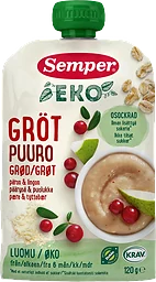 Gröt Lingon Päron Från 6m 120g KRAV Semper