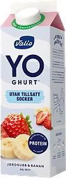 Fruktyoghurt Jordgubb Banan 0% 1000g Valio