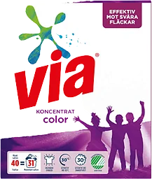 Tvättmedel Color 1,5kg Via