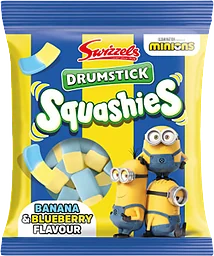 Godispåse Squashies Minions Banan & Blåbär 120g Swizzels
