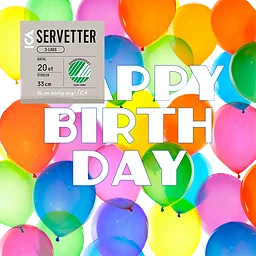 Servett 33cm Birthday 20-p ICA