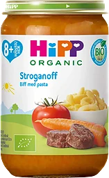 Barnmat Stroganoff biff med pasta 8m Hipp