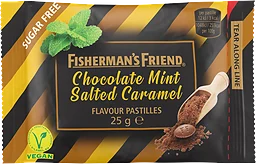 Halstabletter Chocolate Mint Salted Caramel 25g Fishermans