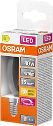 LED Kron E14 470lm(40W) Dimbar Osram