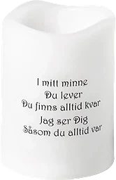 Gravljus LED Vit med text ICA Home