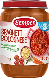 Barnmat Spaghetti Bolognese 8m Semper