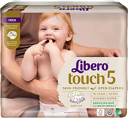 Blöjor Touch Strl 5 10-14kg Miljömärkt 42-p Libero