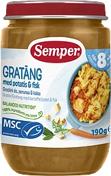 Barnmat Gratäng med potatis & fisk 8 Mån