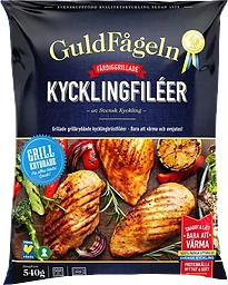 Grillade kycklingbröstfiléer grillkrydda Fryst 540g Guldfågeln