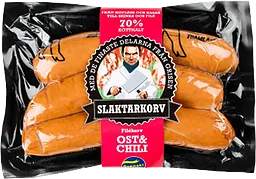 Filékorv Ost Chili 70% Kötthalt 255g Slaktarkorv
