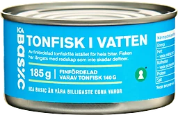 Tonfisk i vatten 185g ICA Basic