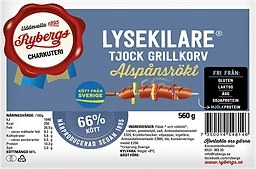 Grillkorv Tjock Lysekilare 66% Kötthalt 560g Rybergs