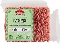 Fläskfärs Fetthalt 20% ca 500g Skövde Slakteri AB
