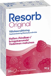 Vätskeersättning Hallon 2-p 20st 90g Resorb