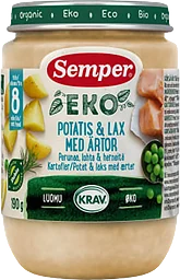 Potatis med lax & ärtor Från 8m KRAV