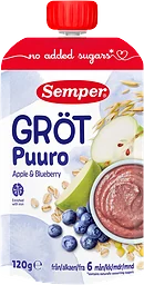 Gröt med äpple & blåbär 6m 120g Semper