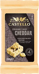 Cheddar svartpeppar lagrad 200g Castello