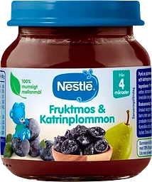 Barnmat Fruktmos & katrinplommon 4m 125g Nestle