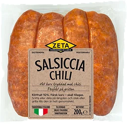 Färskkorv Salsiccia Chili 92% Kötthalt 200g Zeta