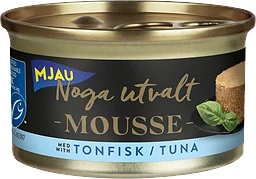 Våtfoder Katt Mousse Tonfisk 85g Mjau Noga Utvalt