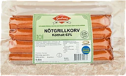 Nötgrillkorv Alspånsrökt 10-pack 500g Gudruns