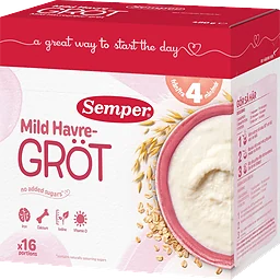 Havregröt Mild & naturell Från 4m 16 port 480g Semper