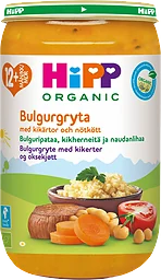 Bulgurgryta med kikärtor & nötkött 1år 250g Hipp