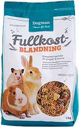 Fullkostblandning för Gagnare & Kaniner 1kg Dogman