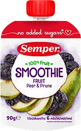 Smoothie Katrinplommon & Päron Från 6m 90g Semper