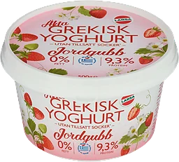 Yoghurt Äkta Grekisk Jordgubb 0% 500g Larsa Foods