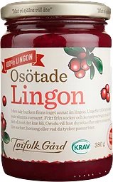 Lingonsylt Osötad 380g KRAV Torefolk Gård