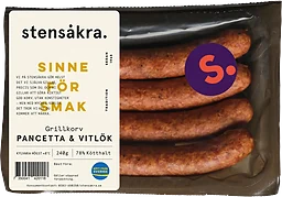 Grillkorv Pancetta och Vitlök 78% kötthalt 240g Stensåkra