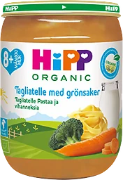 Tagliatelle & grönsaker Från 8m Ekologisk 190g Hipp