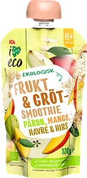 Frukt & grötsmoothie päron & mango från 6m 120g ICA I love eco