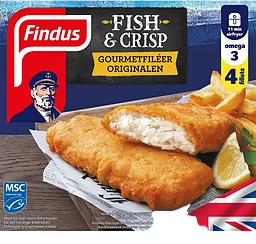 Fish & crisp gourmetfiléer 480g Findus