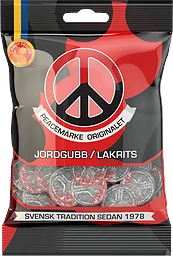 Peacemärke Jordgubb/lakrits