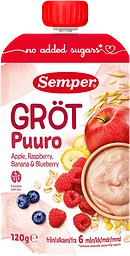 Gröt äpple, hallon, banan & blåbär 6m