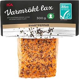 Lax i bit varmrökt svartpeppar 300g Miljömärkt ICA