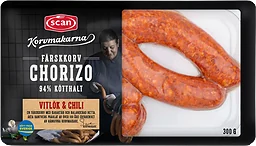 Färskkorv Chorizo 94% Kötthalt 300g Scan