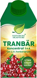 Tranbärsdricka Koncentrat sockerfri 1+4 500ml Naturens skafferi