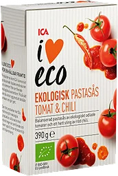 Pastasås tomat chili Ekologisk 390g ICA I love eco