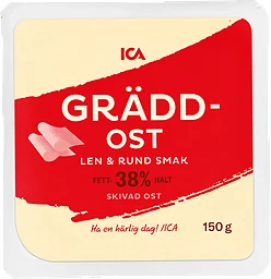 Gräddost mild skivad 38% 150g ICA