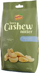 Cashewnötter stora naturella Sourcream och Onion 250g Exotic Snacks