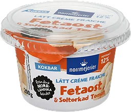 Crème Fraiche Lätt Fetaost & Soltorkad tomat 12% 2dl Norrmejerier