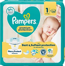 Blöjor New Baby Strl 1 2-5kg SIP 24p Pampers